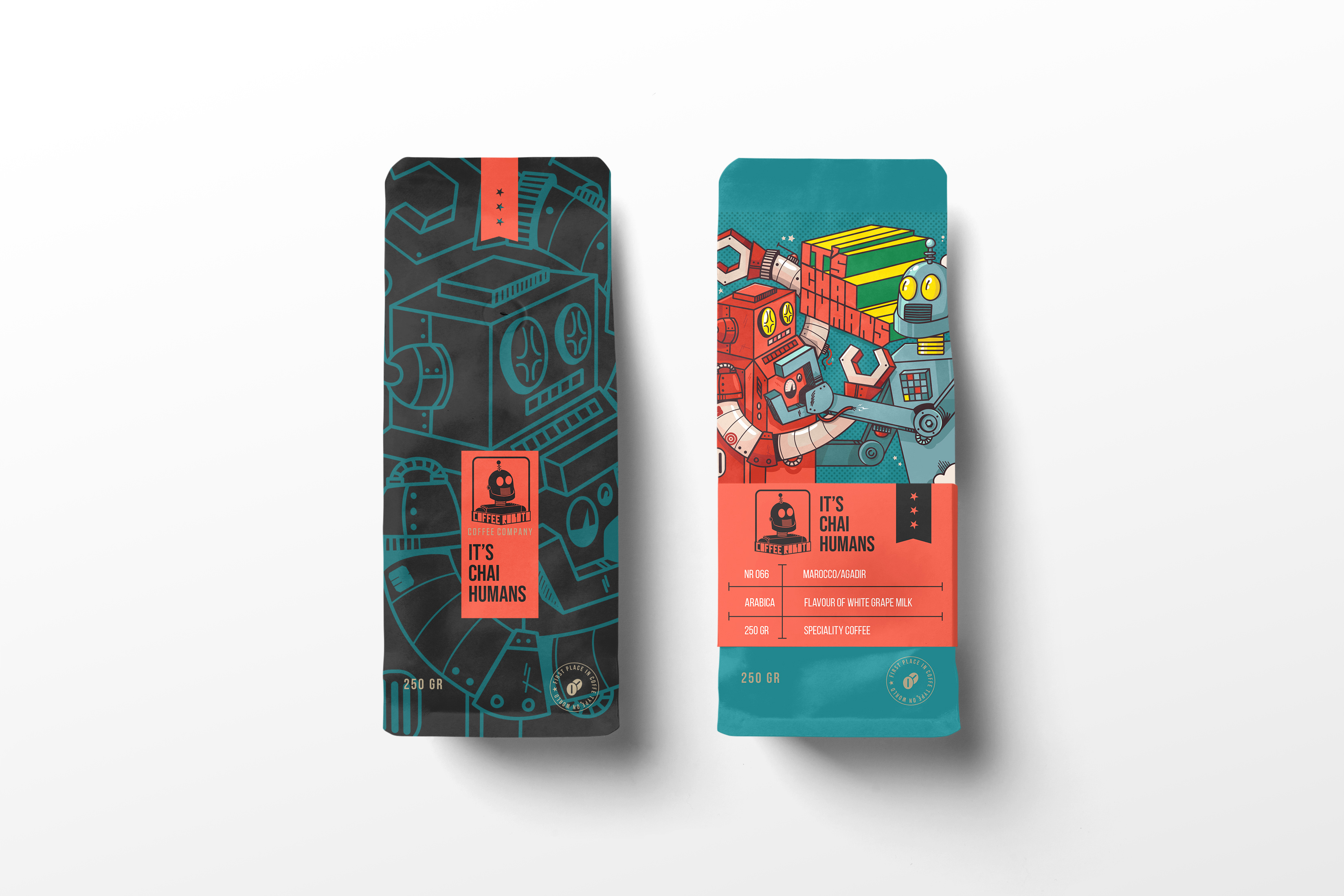 Coffee Roboto x wotto Packaging coffee coffee bags packaging packaging design robot robotic robots space wotto