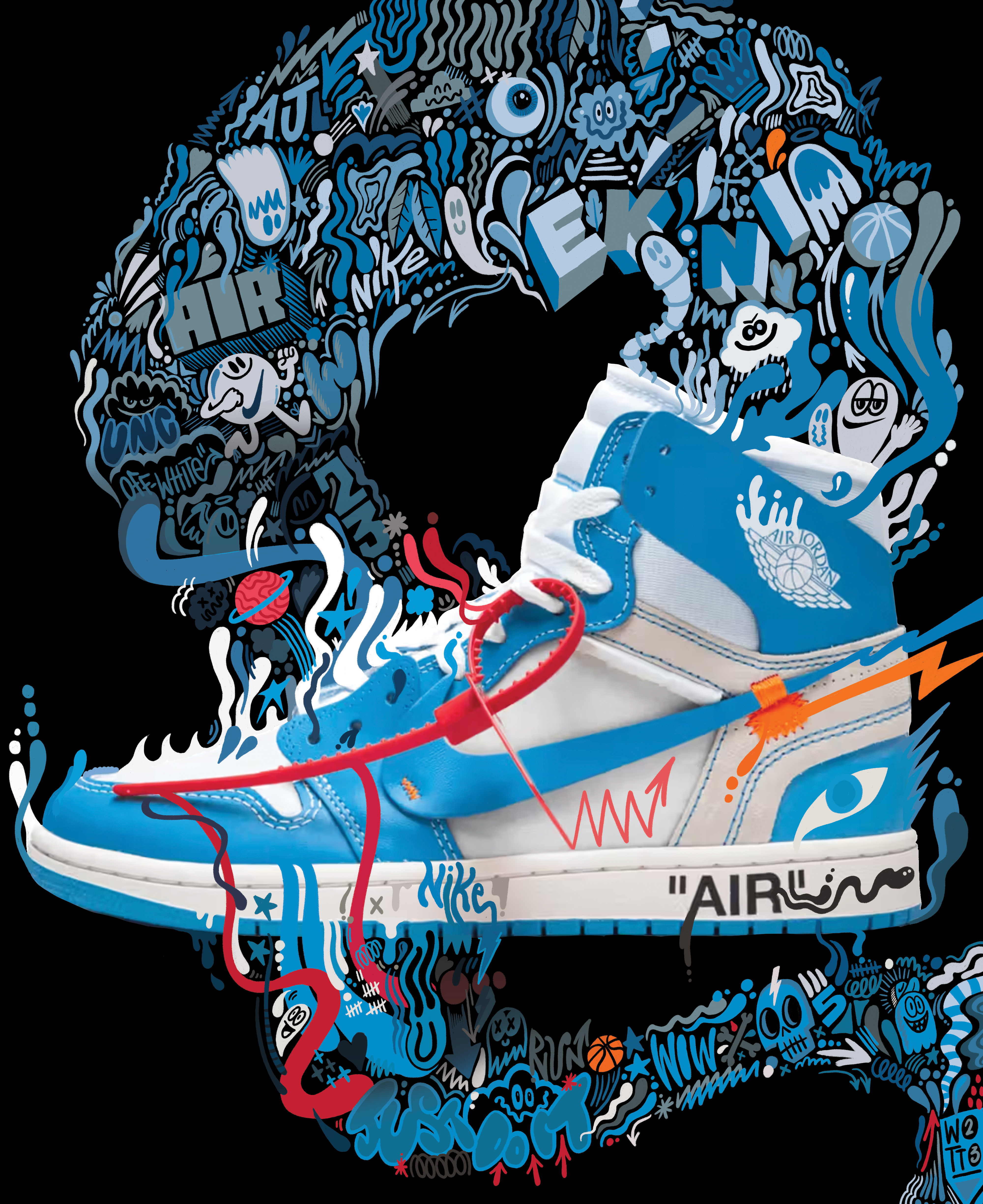 wotto Sneaker Series air jordans artist collaboration doodles nike shoes sneaker art sneakers wotto