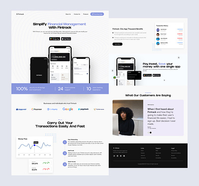 Fintrack: Fintech Landing Page Replication design figma design fintech landing page ui web design