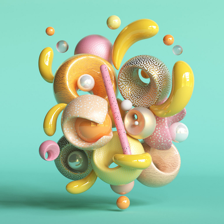 Textures frenzy | 3D Image by Alex C.Blackburn on Dribbble