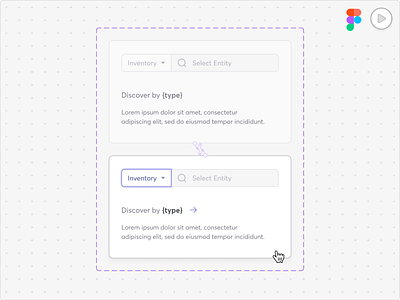 Figma UI Prototype animation cards component design system dropdown field figma form hover prototype search search bar select selection shadow state ui ui component ux