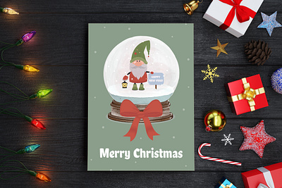 New Year card design! cartoon christmas design gnome holiday illustration new year postcard vector winter