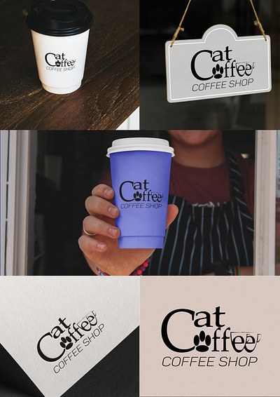 Logo for Coffee Shop branding cafe cat coffee design illustration logo shope vector