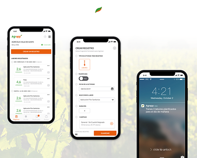 Mobile App design: Agrapp startup agtech app farmers green iphone mobile phone startup