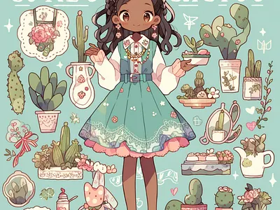 Kawaii Collection by Aleeza Creates: anime branding cute design graphic design illustration japanese kawaii vector