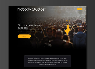Effective Crowdfunding Landing Page Design | Nobody Studios client crowdfunding design homepage investor landing page web design website