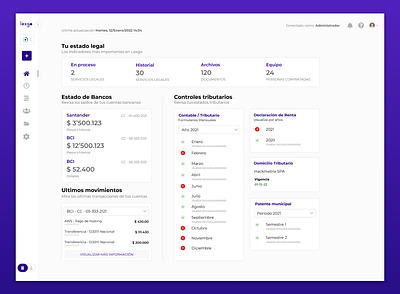 Lexgo: Legaltech Dashboard dashboard data home legaltech purple webapp