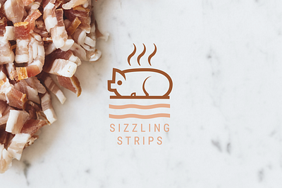 Sizzling Strips - Bacon Brand Identity bacon bacon packaging brand identity branding food brand logo food packaging graphic design logo logo and branding logo design packaging packaging design