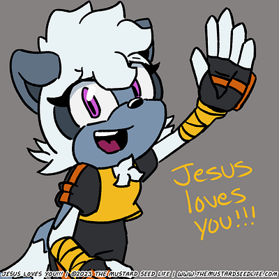 Tangle the Lemur Waving cartoon character digital fan art fanart hello illustration improvement jesus loves you!!! quick sonic sonic the hedgehog style stylized tangle tangle the lemur the mustard seed life wave waving