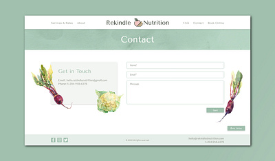 Incredible Nutrition Website for Rekindle Nutrition blog design feminine homepage landing page nutrition trendy ui ux web design website wordpress