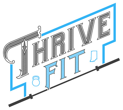 Thrive Fit - Logo Design Concept branding design graphic design graphic designer illustration illustrator lettering logo mercahndise merchandise design typography vector victorian victorian style