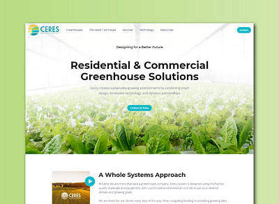 Visually Stunning Design for Ceres Greenhouse Solutions b2b commercial design graphic design homepage landing page ui ux web design website
