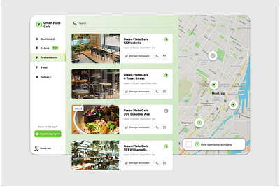 SaaS restaurant map view design figma saas ui design