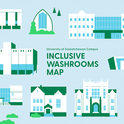 Inclusive Washrooms Illustrated Map art design graphic illustration infographic map map design queer vector