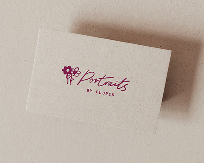 Portraits by Flores branding business cards design flowers illustration lockup logo portraits script type typography