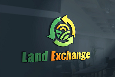 LOGO FOR LAND EXCHANGE badage logo brand identity brand style guides branding custom logo design financial logo illustration logo modern logo property logo real estate logo realtor logo ui