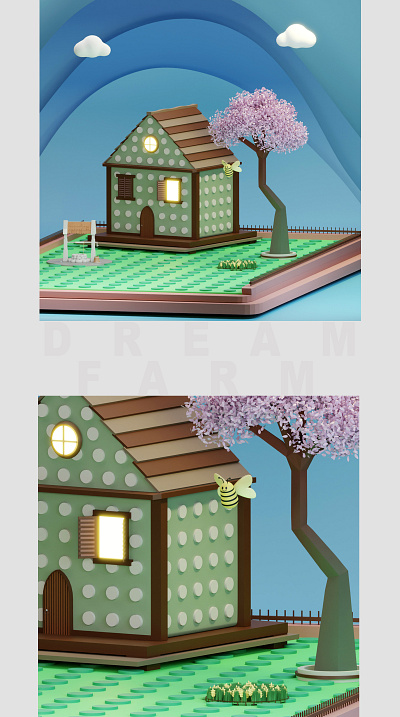 Dream Farm 3d art design graphic design illustration