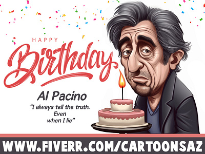 Happy Birthday Al Pacino actor alpacino birthday caricature celebrityportrait hollywood movielegend thegodfather
