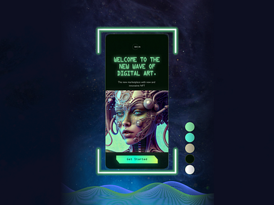 NFT App UI Concept - Glowing Neon 01 bold colors gaming illustration mobile app neon nft ui