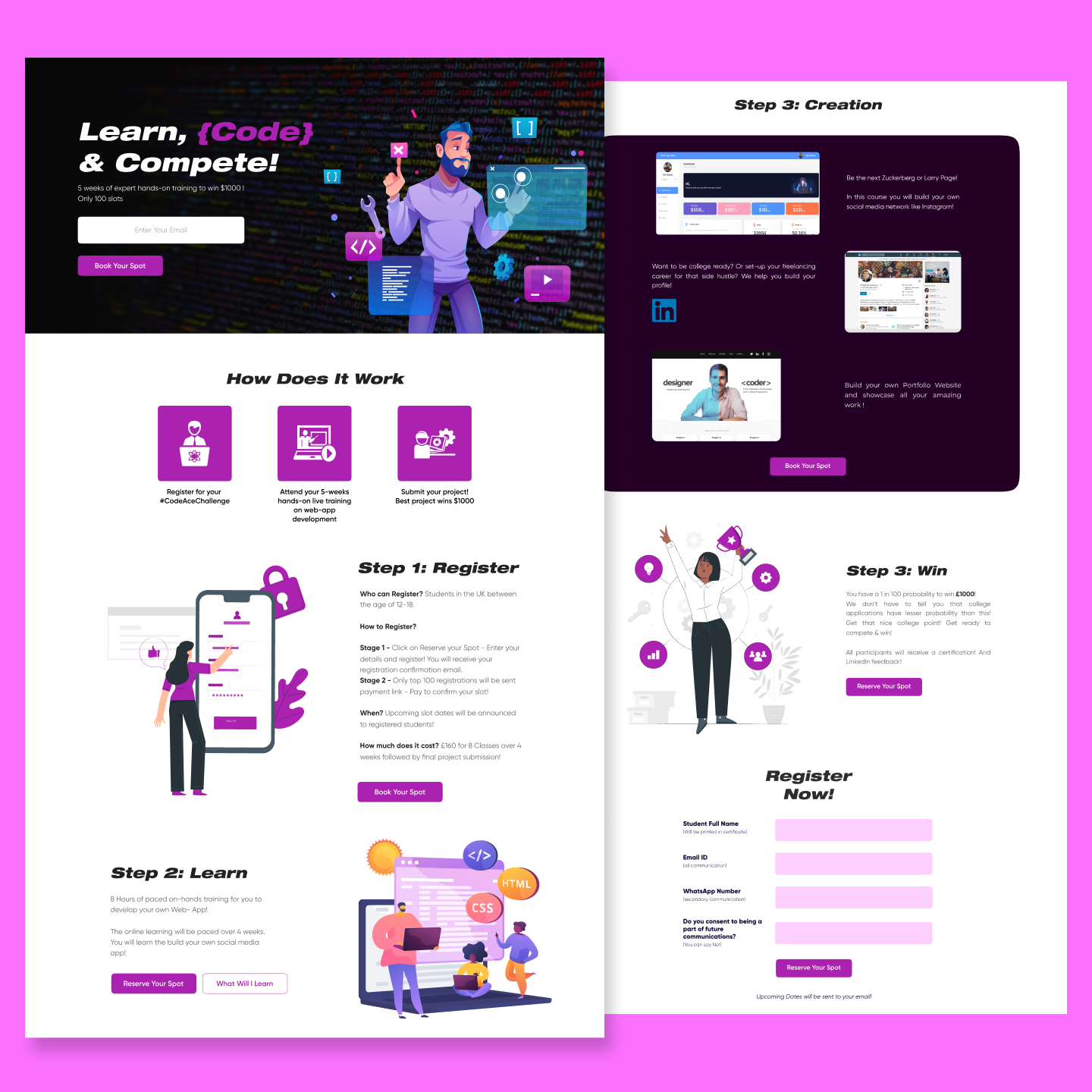 Learn Code - Web UI Landing Page Design by Saydy Raza Tamim on Dribbble