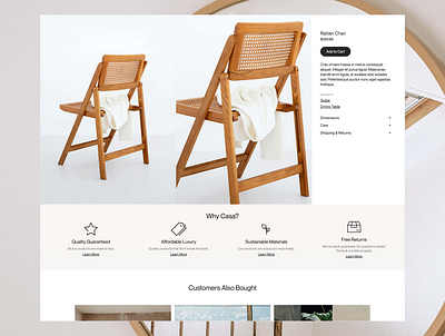 CASA - Product Page ecommerce product page web