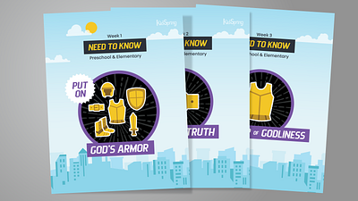 Everyday Armor Printed Posters armor church city design graphic design illustration illustrator kids poster skyline urban