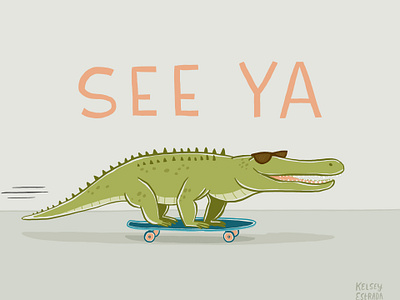 See Ya Social Media ... alligator bye crocodile cute design hiatus illustration illustrator photoshop skateboard