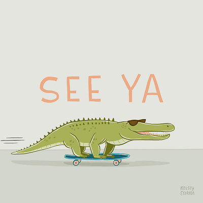 See Ya Social Media ... alligator bye crocodile cute design hiatus illustration illustrator photoshop skateboard