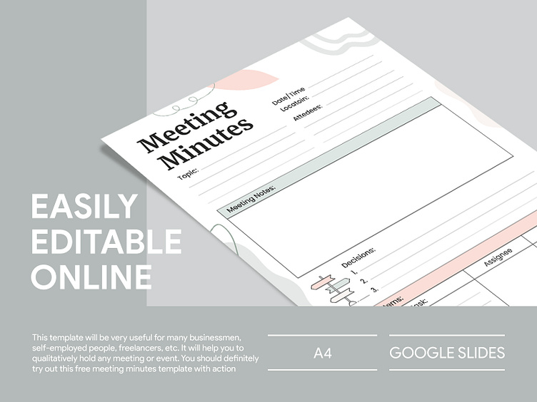 Meeting Minutes with Action Items Free Google Docs Template by Free