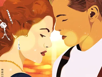 Titanic - Jack & Rose - Illustration | Vector Art art design graphic design ills illustration vector vector portrait