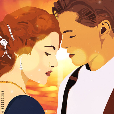 Titanic - Jack & Rose - Illustration | Vector Art art design graphic design ills illustration vector vector portrait