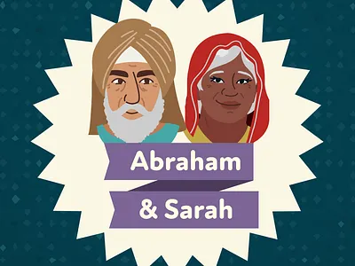 Abraham and Sarah animation church design explainer illustration illustrator stock