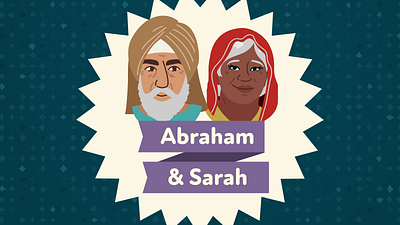 Abraham and Sarah animation church design explainer illustration illustrator stock