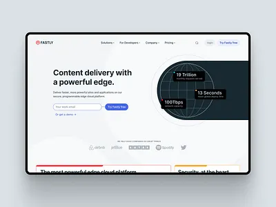 Fastly Concept homepage minimal tech ui web design website homepage