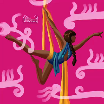 Aerial dancer aerialist circus girl illustration lady mexican