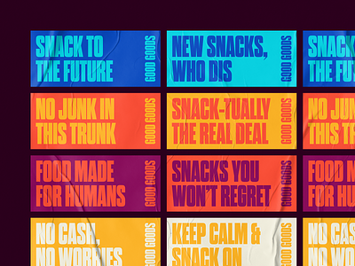 Good Goods - Type & color bold branding bright condensed food health food healthy loud market playful typography vending