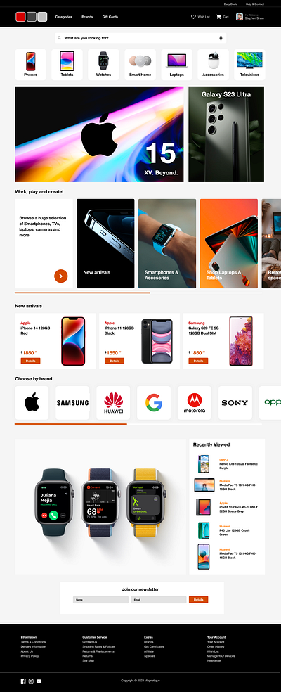 E-commerce Landing page - gadgets website ecommerce gadgets website sketch smartphones ui design ux design