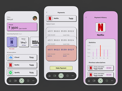 Subscription Management App Design app app design color palette design graphic design neopop typography ui