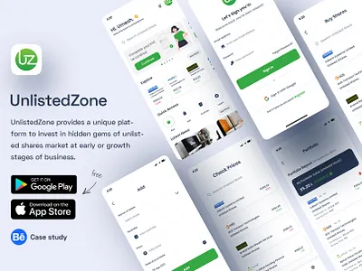 UnlistedZone App (LIVE) branding design financ graphic design interaction investment investors marketing digital mobileapp motion graphics shares trading startup stocks uiux