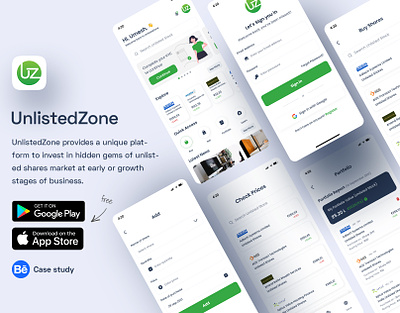 UnlistedZone App (LIVE) branding design financ graphic design interaction investment investors marketing digital mobileapp motion graphics shares trading startup stocks uiux
