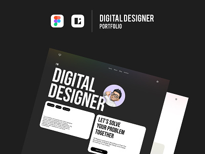 Digital designer portfolio branding design designer digital designer figma landing page lunacy ui ux ux ui designer web web designer