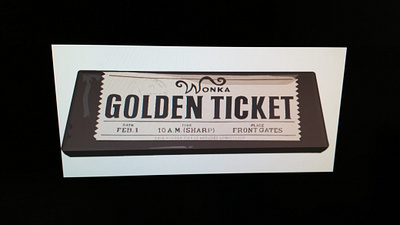 Charlie's golden ticket graphic design