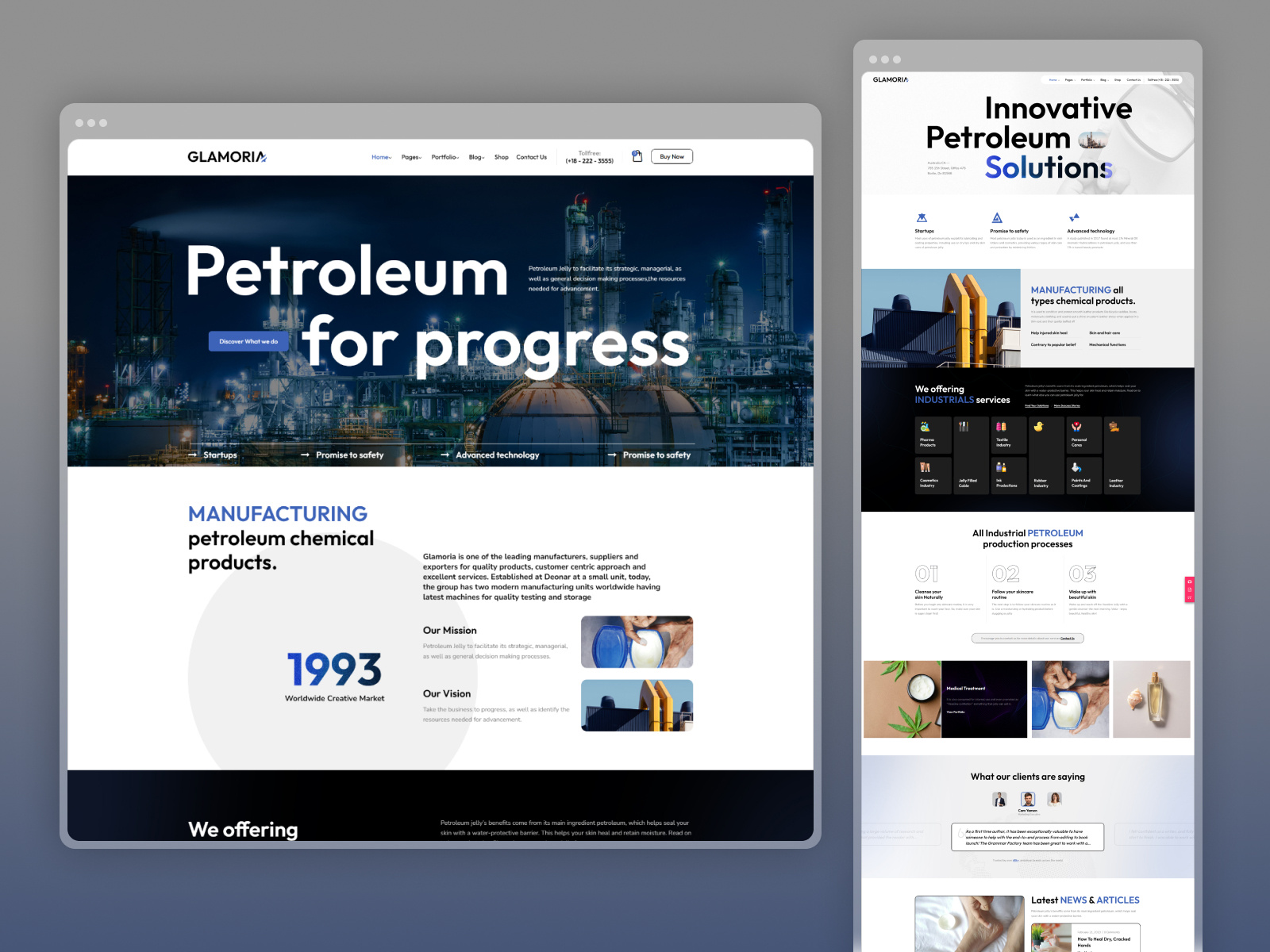 Glamoria - Petroleum Jelly Business WordPress Theme business mobile friendly petroleum business responsive seo friendly uiux web design web development wordpress wordpress theme wordpress website