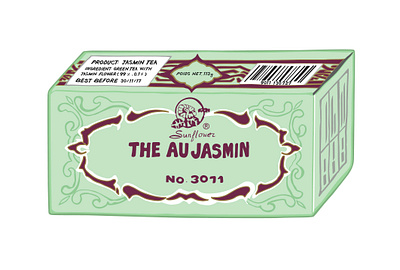 Jasmin tea box graphic design