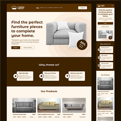 Furniture landing page daily ui design figma ui ux