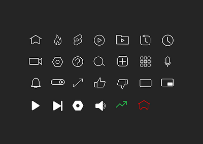 Youtube Redesign Icons design icons illustration