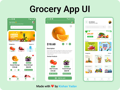Grocery App UI Design graphic design ui