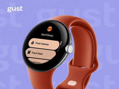 Gust Watch app for wearOS app design branding design google watch pixel watch ui ux watch wearos