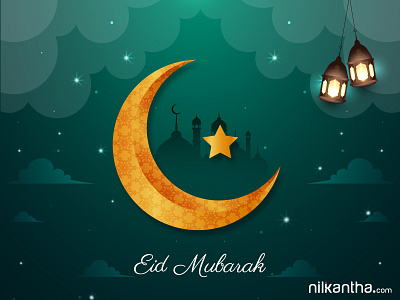 Eid al-Fitr - Eid Mubarak 3d branding design graphic design illustration logo nilkantha nilkantha.com religious shawwal typography ux vector