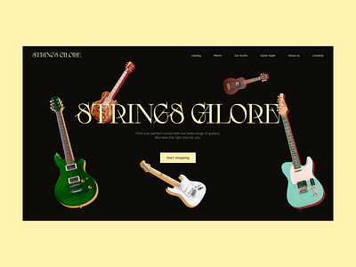 Guitar shop concept animation concept design figma first page guitar guitar shop music music store musical instrument musical instrument store shop store ui web web design